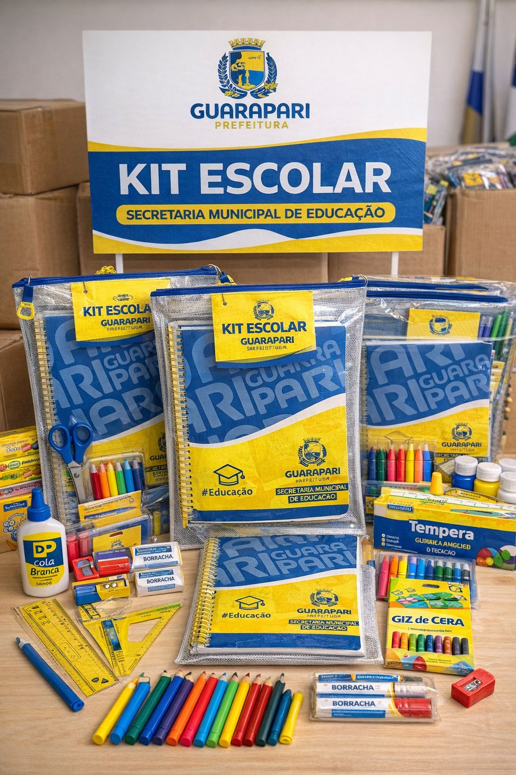 Prefeitura de Guarapari realiza entrega inédita de kits escolares para alunos da rede municipal