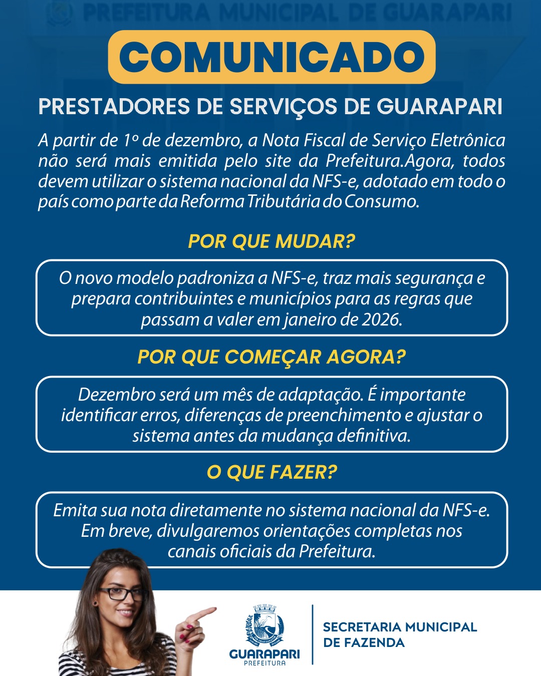 Guarapari inicia emissão obrigatória da Nota Fiscal de Serviço Eletrônica Nacional a partir de 1º de dezembro