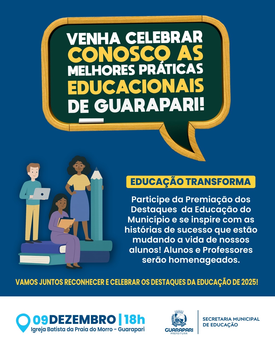 Guarapari celebra as melhores práticas educacionais do município na próxima semana