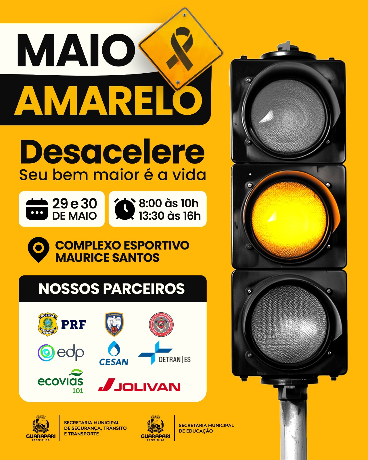 Guarapari realiza evento do Maio Amarelo com foco na conscientização no trânsito