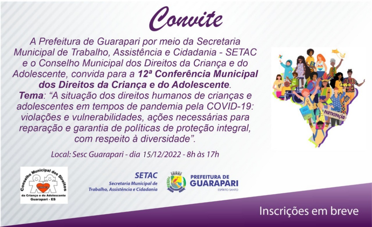 Prefeitura realiza XII Conferência Municipal dos Direitos da Criança e do Adolescente