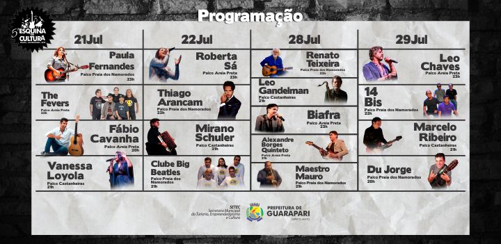 Prefeitura  divulga programação da 5ª Edição do Esquina da Cultura de Guarapari