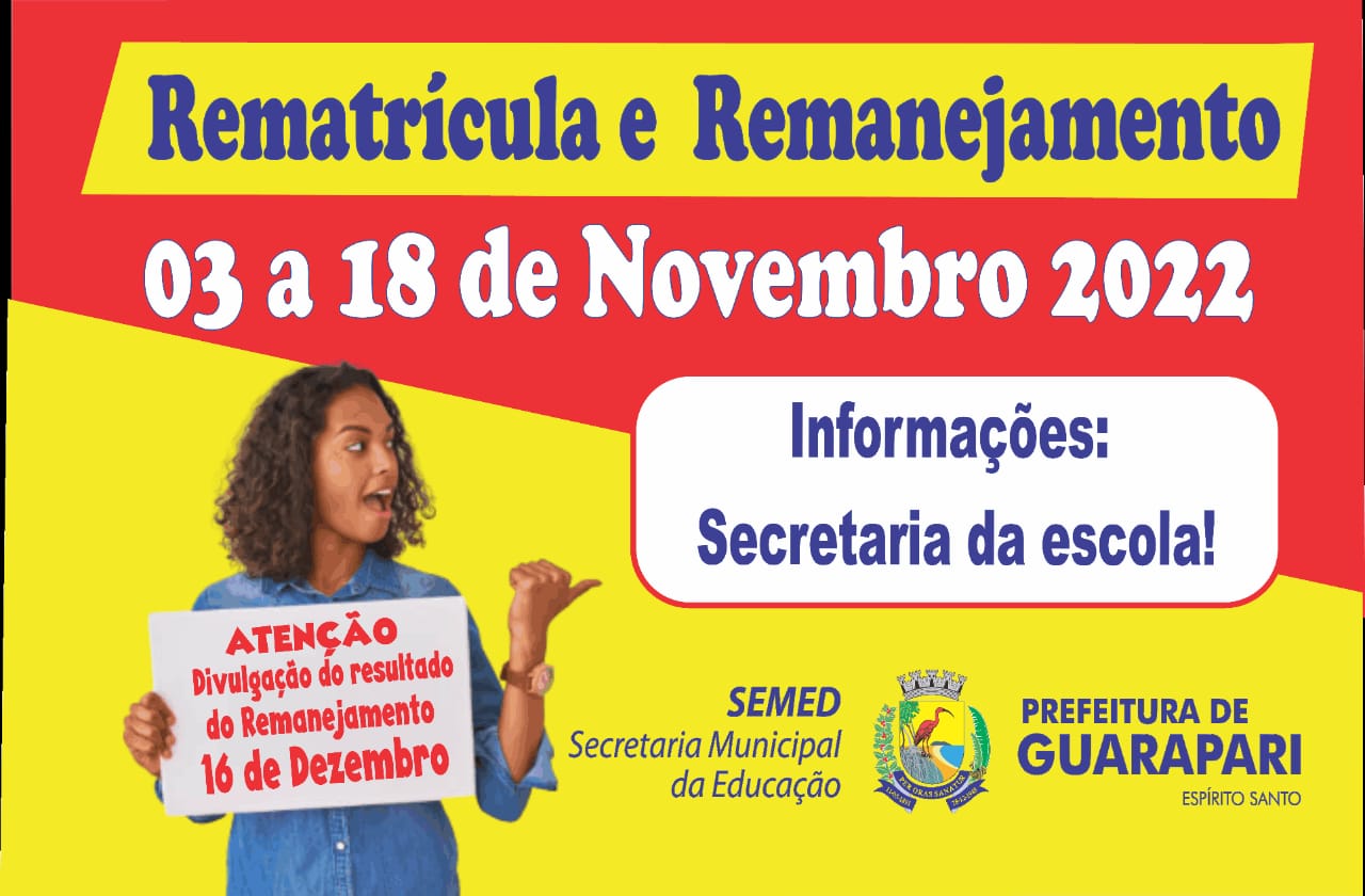 Prefeitura de Guarapari abre período de rematrícula e remanejamento da rede pública municipal