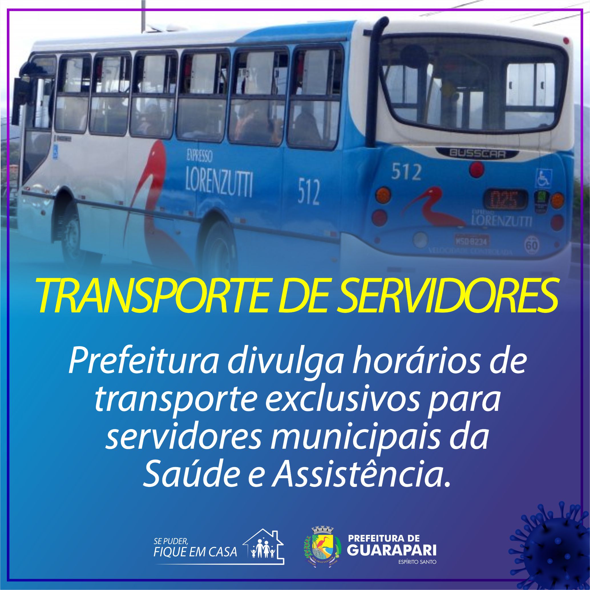 Operação especial de transporte para atender profissionais da saúde e assistência municipal  continua  em Guarapari