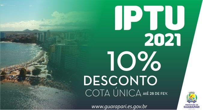 IPTU 2021: Prefeitura de Guarapari oferece desconto de 10%