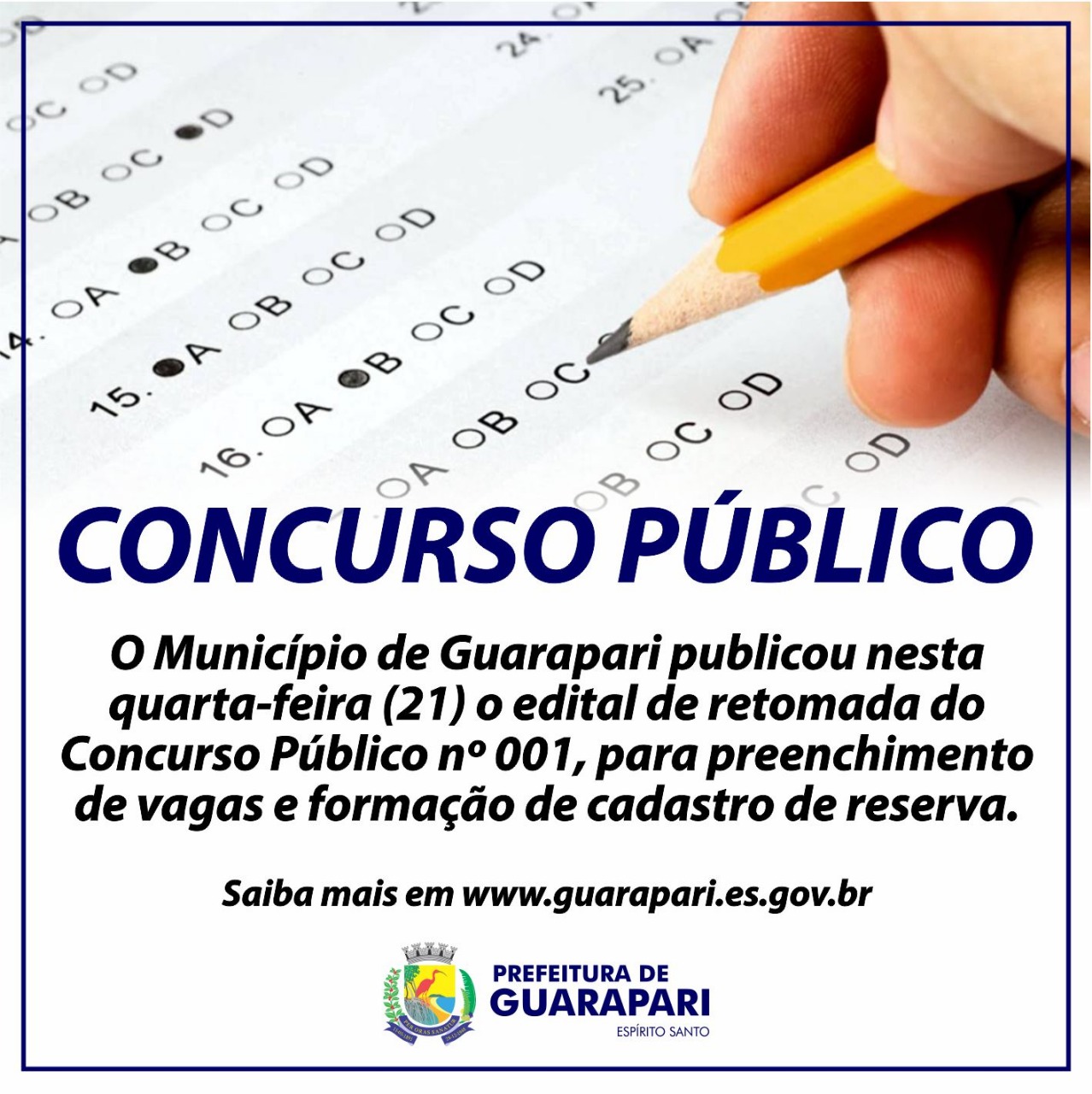 Prefeitura de Guarapari retoma concurso público