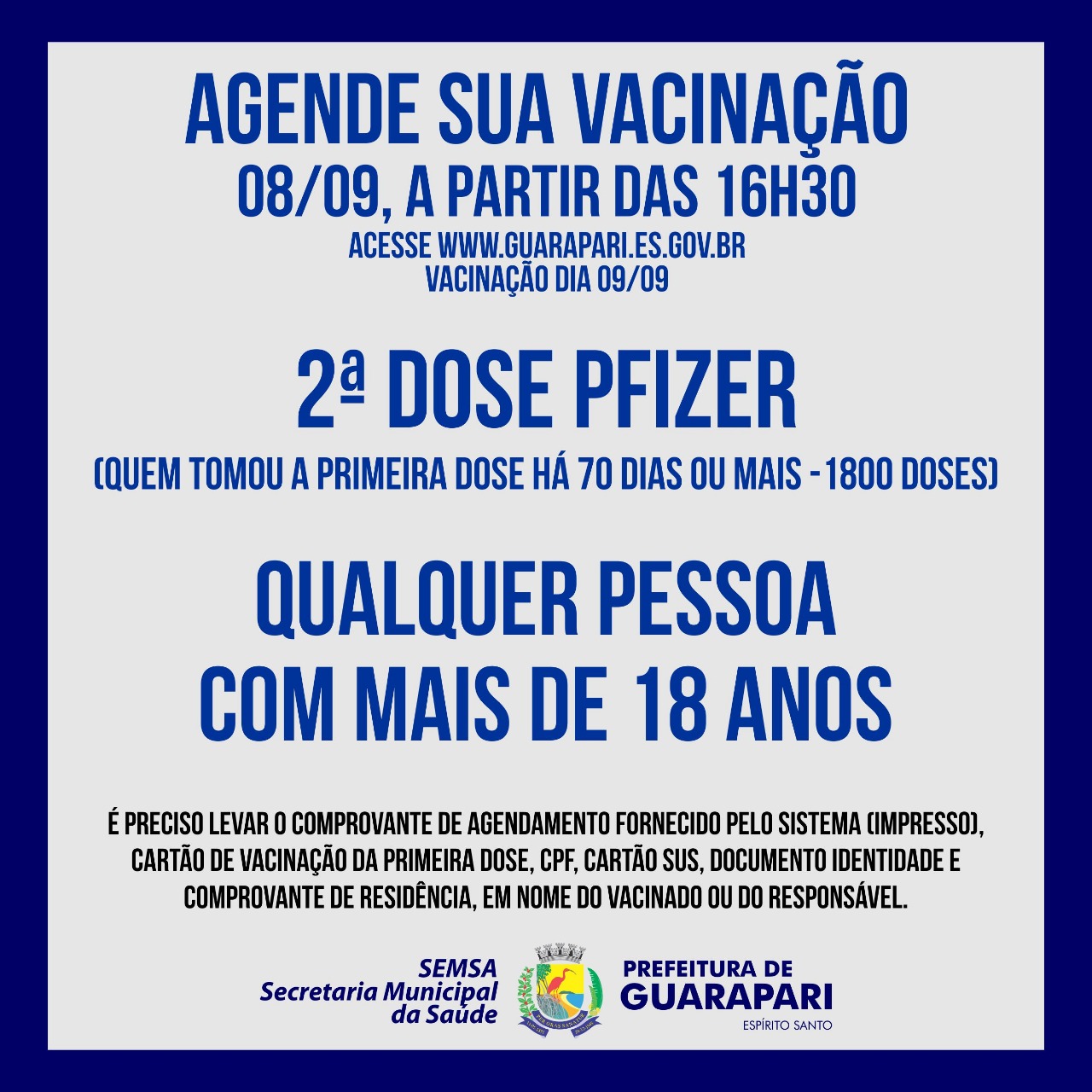 Guarapari abre primeiro agendamento para aplicação de segunda dose da Pfizer 