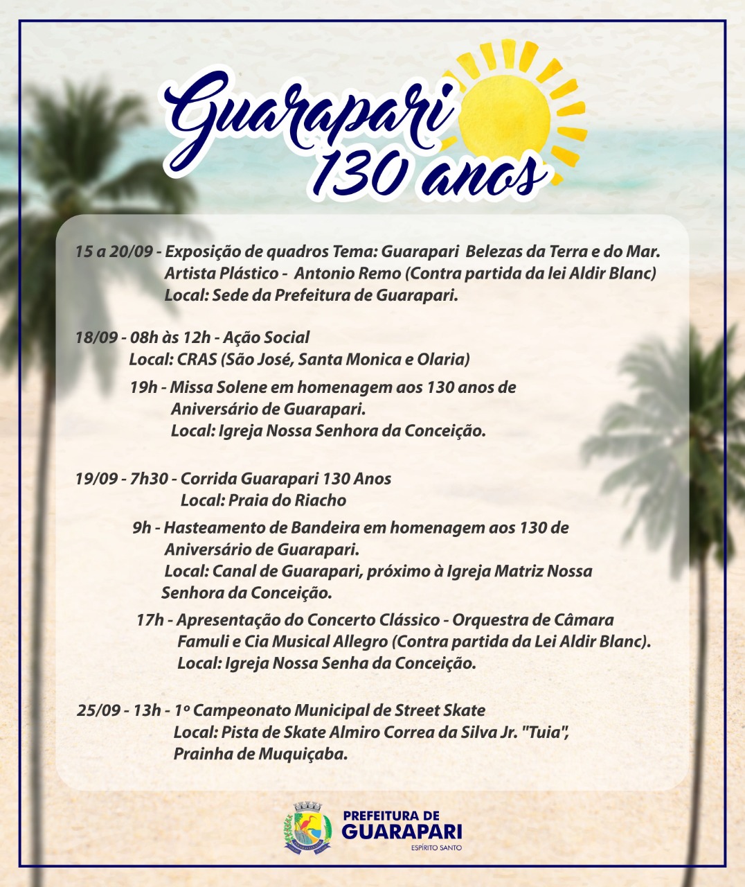 Guarapari comemora seus 130 anos de Emancipação Política