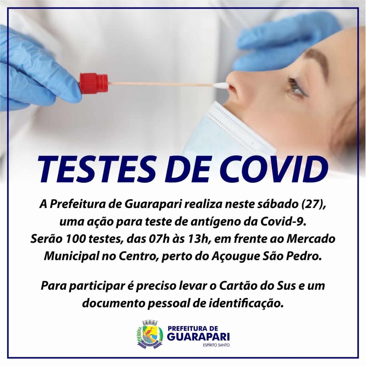 Guarapari realiza mais uma ação de testagem da Covid-19 