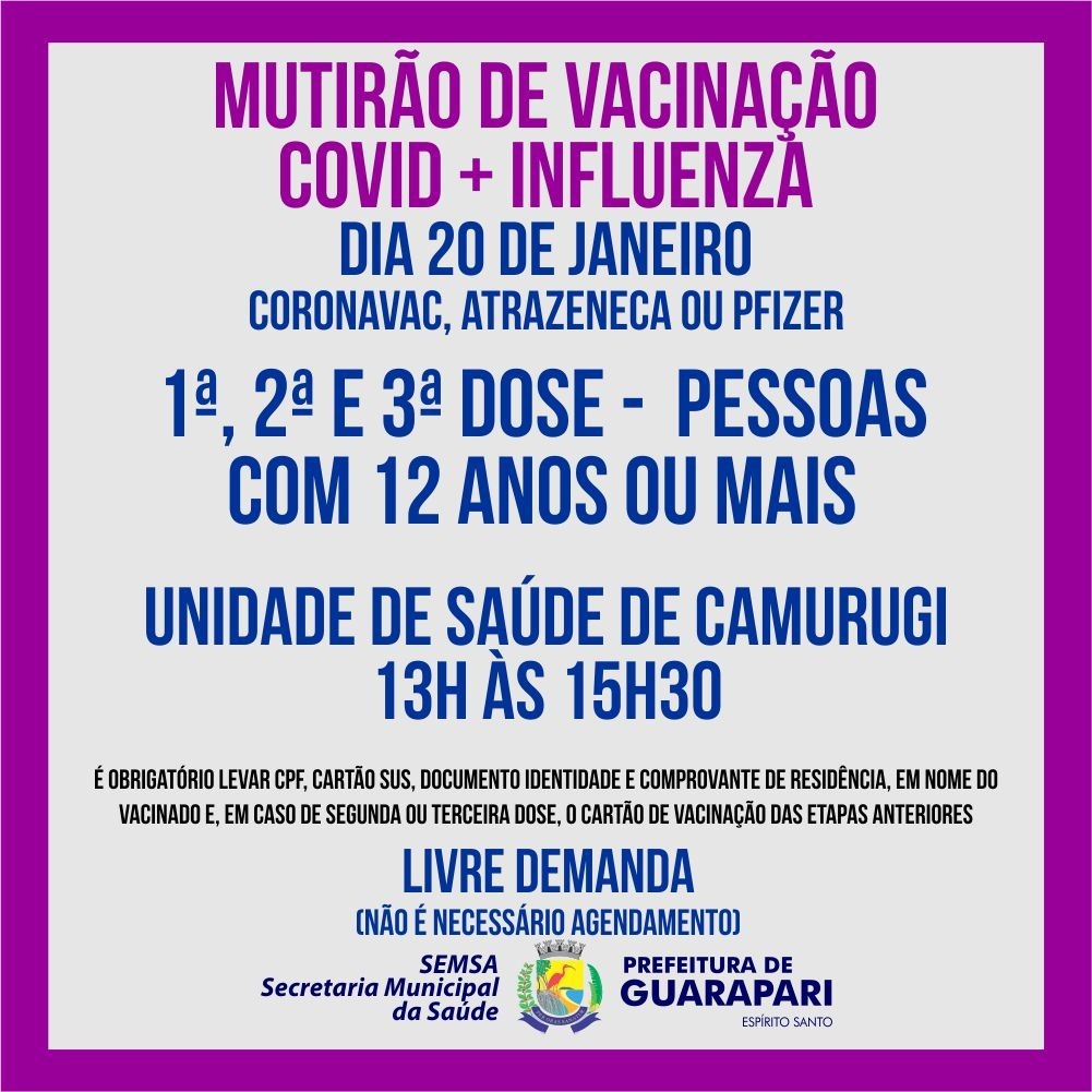 Prefeitura de Guarapari realiza ação de vacinação no Camurugi