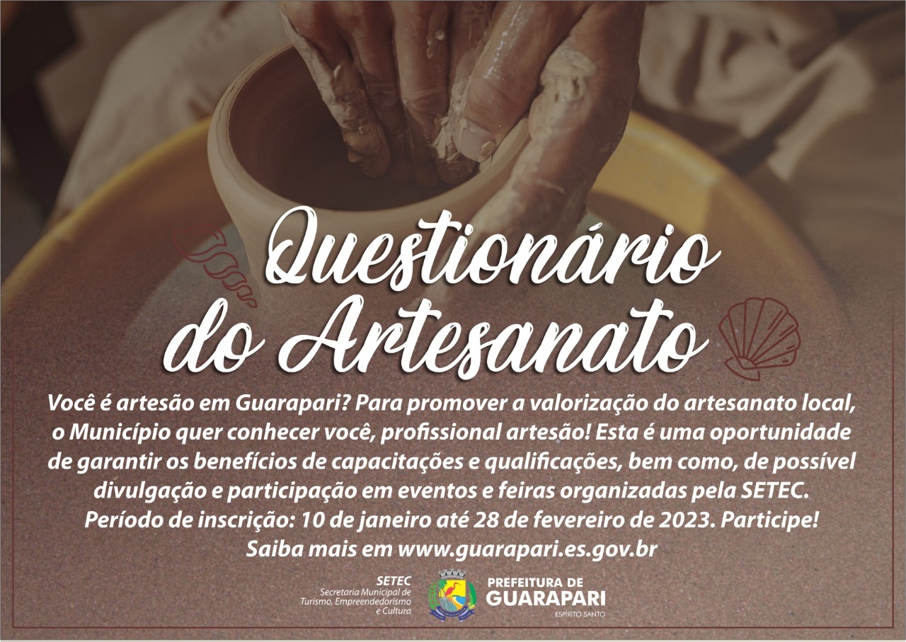 Prefeitura cria questionário para identificar artesãos de Guarapari
