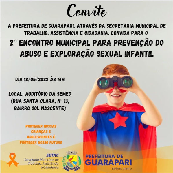 Guarapari promove 2º Encontro Municipal para Prevenção do Abuso e Exploração Sexual Infantil