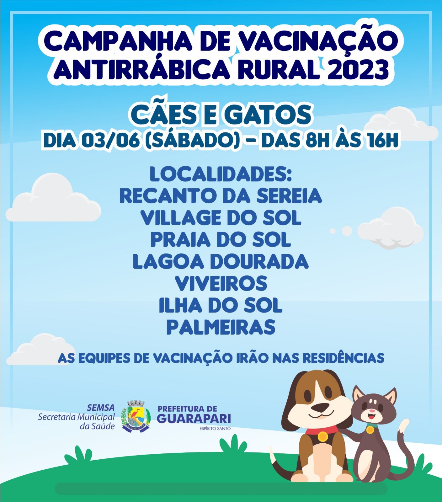 Guarapari inicia campanha de vacinação antirrábica neste sábado (03)