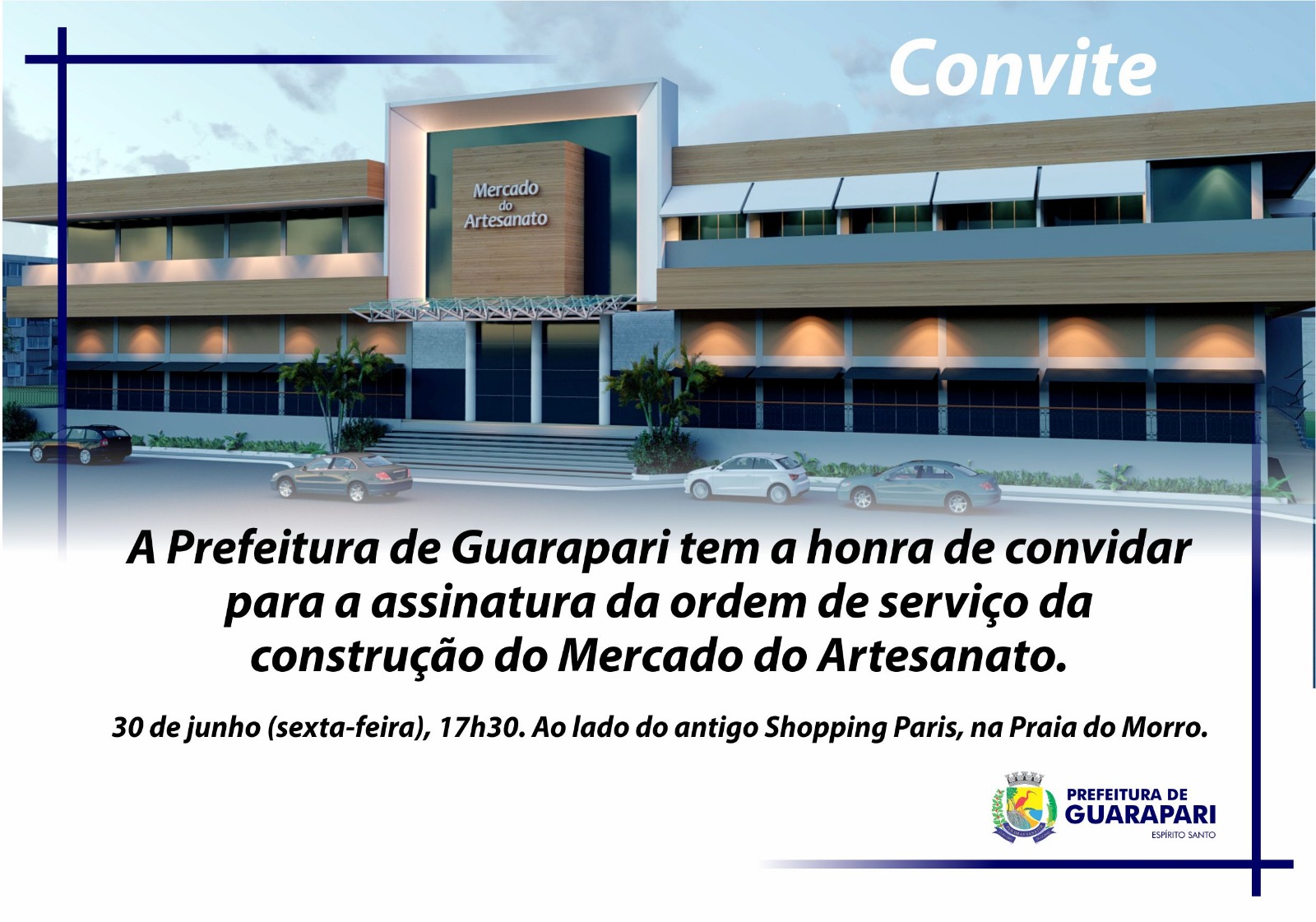 Prefeito assina Ordem de Serviço para construção do Mercado do Artesanato, nesta sexta (30)