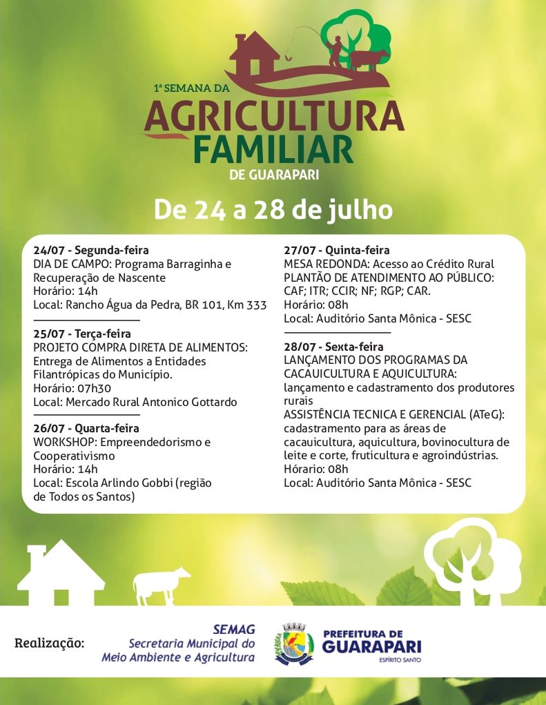 Prefeitura promove Semana da Agricultura Familiar