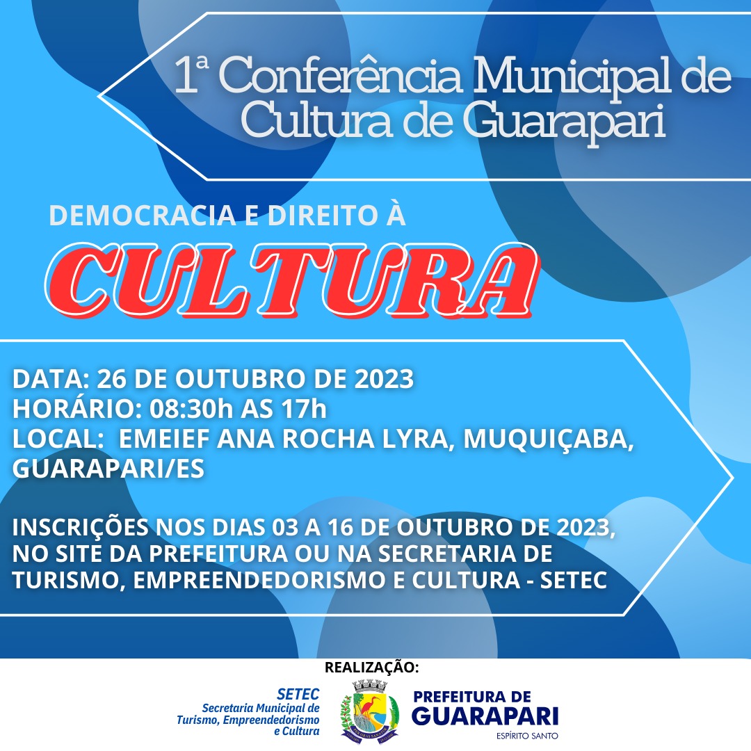 Prefeitura realizará a 1ª Conferência Municipal de Cultura