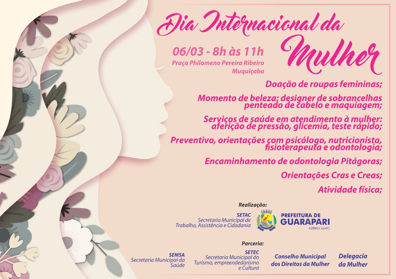 Prefeitura realiza comemoração ao Dia Internacional da Mulher nesta sexta 
