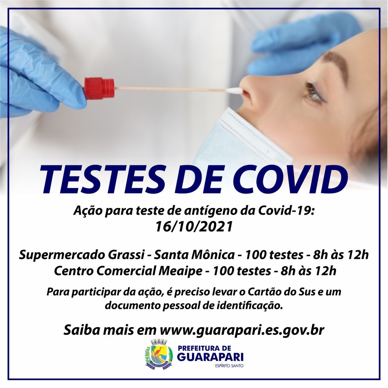 Guarapari realiza mais uma ação de testagem da Covid-19